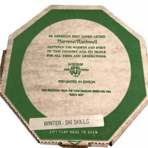 Norman Rockwell GORHAM China 1980 LMT ED Winter Ski 1961 Collectible Plate